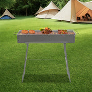 BBQ-grills - Voor camping - Draagbare, opvouwbare houtskoolgrill - Grijs - 60*18*65cm