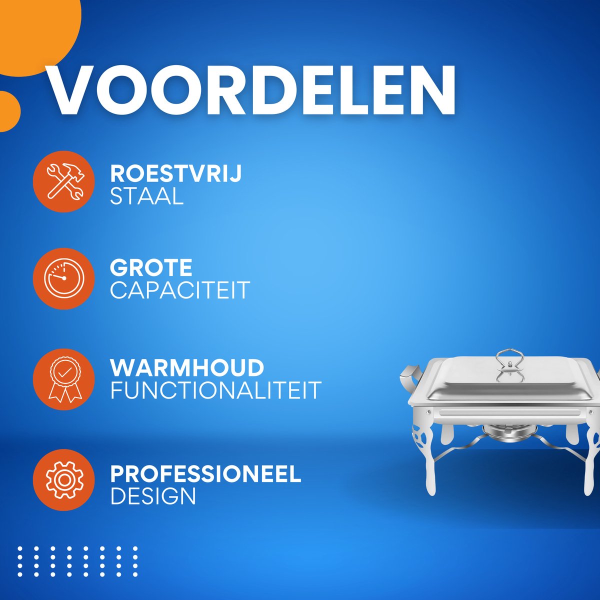 Buffetverwarmer - Chafing dish - Buffetwarmer - Warmhoudplaat - Warmhoudbakken - Voor Catering en Buffetserveren
