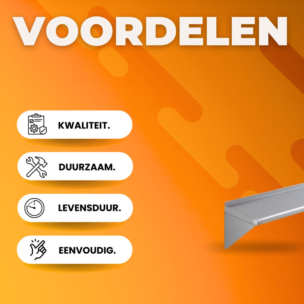 Horeca kruidenrek - Wandrek voor kruidenpotjes - Ophangbaar - 180kg belastbaar - Hangend Plankrek