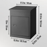 Anti-Diefstal Mailbox - Pakketbrievenbus - Muur Gemonteerd - Waterdicht - Zwart