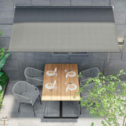Happyment Zonneluifel deluxe - Handmatig - Luifel met steunpoten - Zonnescherm - Terras - Tuin of balkon - Grijs - 300x180cm