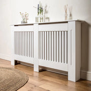 Grandiose Radiatorombouw - 172x92 cm - Ombouw rooster - Verticale panelen - MDF - Stijlvol - Wit