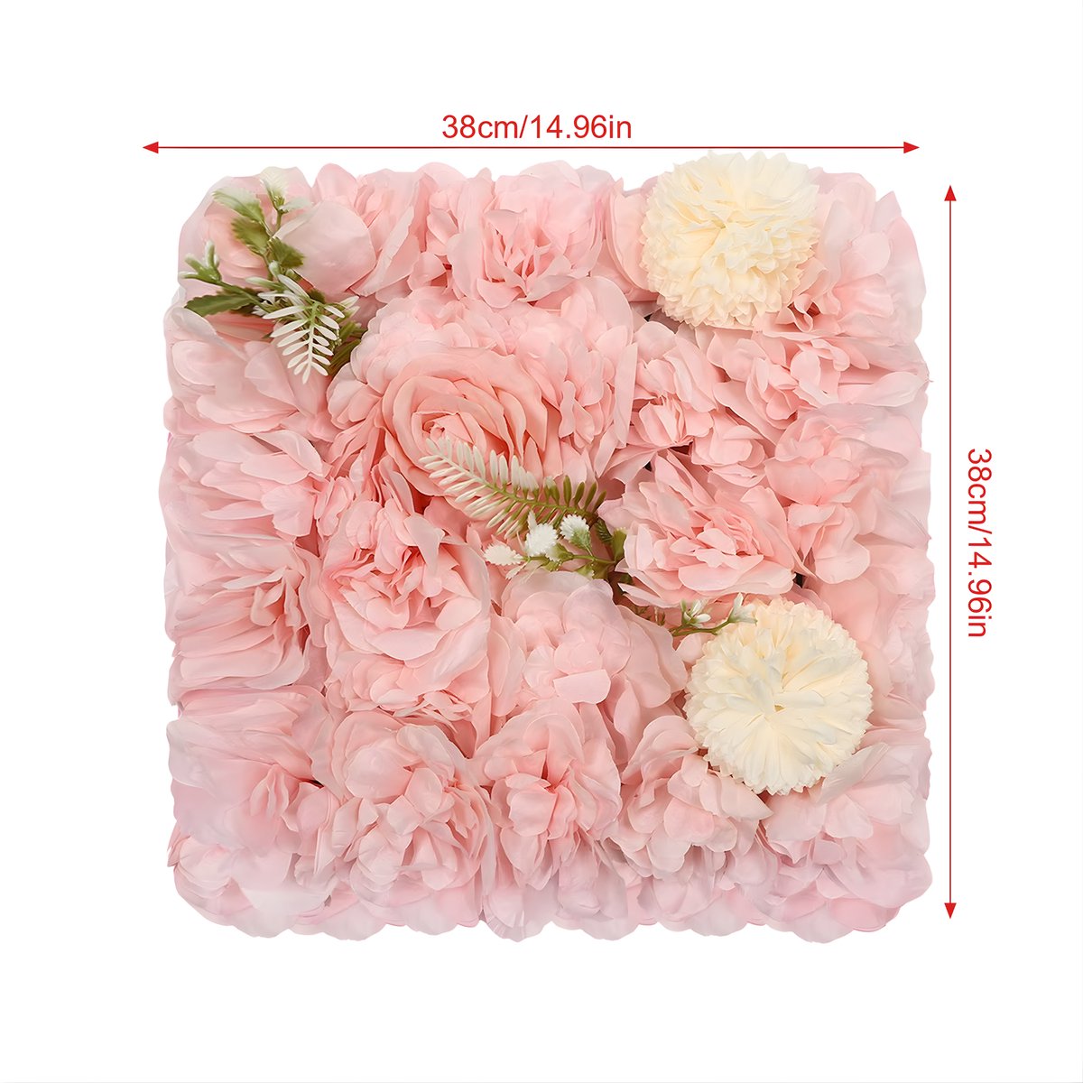 Achtergrond - Muurdecoratie - Backdrops - Achtergronddoek – Voor Bruiloft & Fotobackdrops – 3D Bloemenmuur – Set van 12 - Roze bloemen