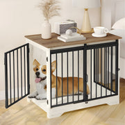 Hondenbench - Hondenkrat - Hondenkennel - Hondenhok - 81 cm - Voor Binnen - Wit/bruin