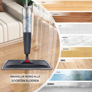 Roterende Dweil deluxe - Spuitfunctie - Natte en droge Vloerwisser met - 360° - 700ml