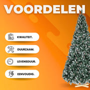 Kerstboom met sneeuw - Dennenappels - Canadese Spar - 180cm - Zonder verlichting