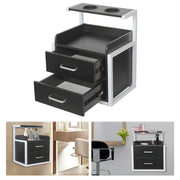 Wandkast - Hangkast - Muurkast - Opbergmeubel - Voor kapsalon - Opbergkast met wandmontage -Zilver/Zwart