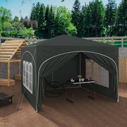 Happyment Luxe Partytent met zijwanden - Grijs - Opvouwbaar - Easy up - Paviljoen - Waterdicht weerbestendig - 3x3 m