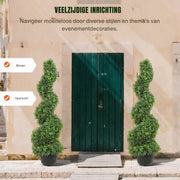 Kunstbuxus - Buxusboom Set van 2 - 122cm Hoog - Voor Binnen en Buiten - Incl. Reservebladeren