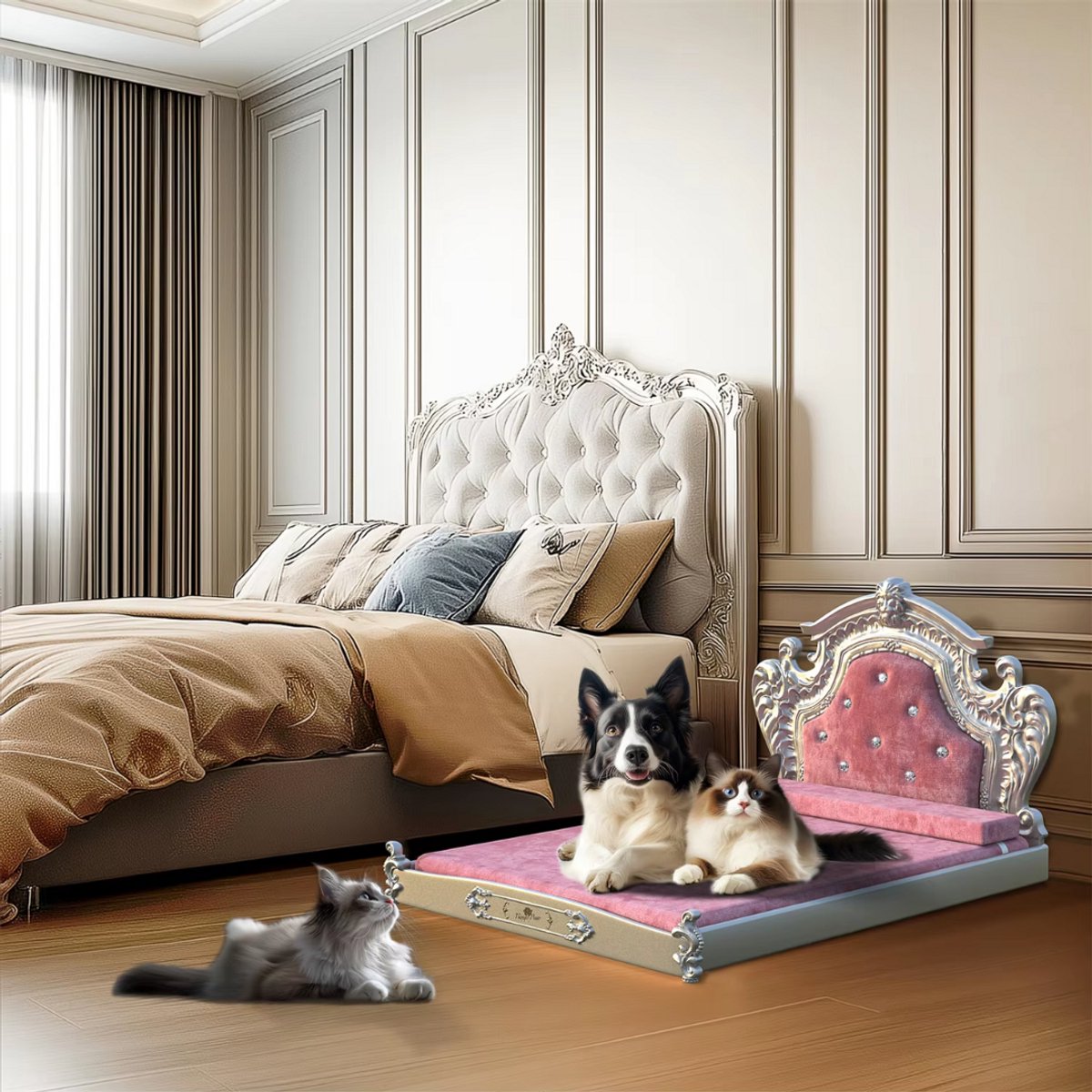 Hondenbank Victoria - 135cm - Hondenbed - Hondensofa op poten - Hondenzetel - Comfort en zacht - Afneembaar kussen - Zacht