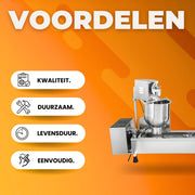 Commerciële Donut Maker - Volautomatische Donutmachine - 7L - 3 Vormen - Innerlijke Olietank