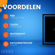 Grandiose Badkamerspiegel - Geen condens - Met verwarming en LED verlichting - Bluetooth en muziek - Spiegel voor badkamer - Rechthoekig - 120x60cm