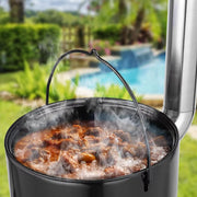 Stoofpot BBQ Kachel - Voor Soepen, Gebraden Kip & Rundvlees Stoofpot - Geëmailleerde Stalen Plaat voor Outdoor Keuken - 21L