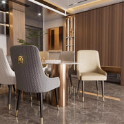 Luxe Eetkamerstoelen Paris - Set van 2 - Met Hoge Dichtheid Sponsschuim - Elegante Keuken- of Restaurantstoel - Lounge - Grijs