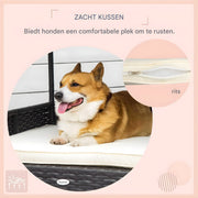 Hondenhuis met kussen - 98x69x73 cm - Voor Honden - PP Rotan Koffiebruin - Hondenbench (Binnen & Buiten) - Bench