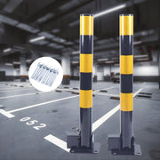 Parkeerpaal - Afzetpaal – Voor auto-opritten of parkeerplaatsen – Vouwbaar – Geel/blauw
