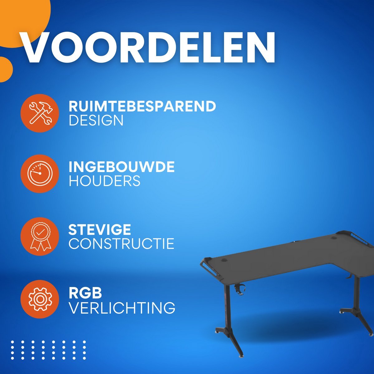 Gaming bureau Brutal Tavien - Met LED verlichting - Linker Hoekbureau - 162cm desk - Metalen poten - Bekerhouder