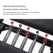 Pilates Reformer - Professioneel fitnessapparaat - Pilates board - Voor thuisgebruik en krachttraining - Verstelbaar en opvouwbaar - Compact - Zwart