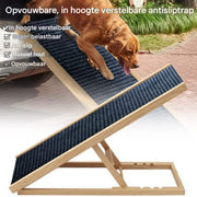 Massief Houten Hondenladder Zyren - 4-in-1 Verstelbaar - Antislip Tapijt - Veiligheidsladder voor Huisdieren