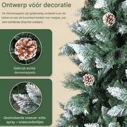 Kerstboom met sneeuw - Dennenappels - Canadese Spar - 240cm - Zonder verlichting