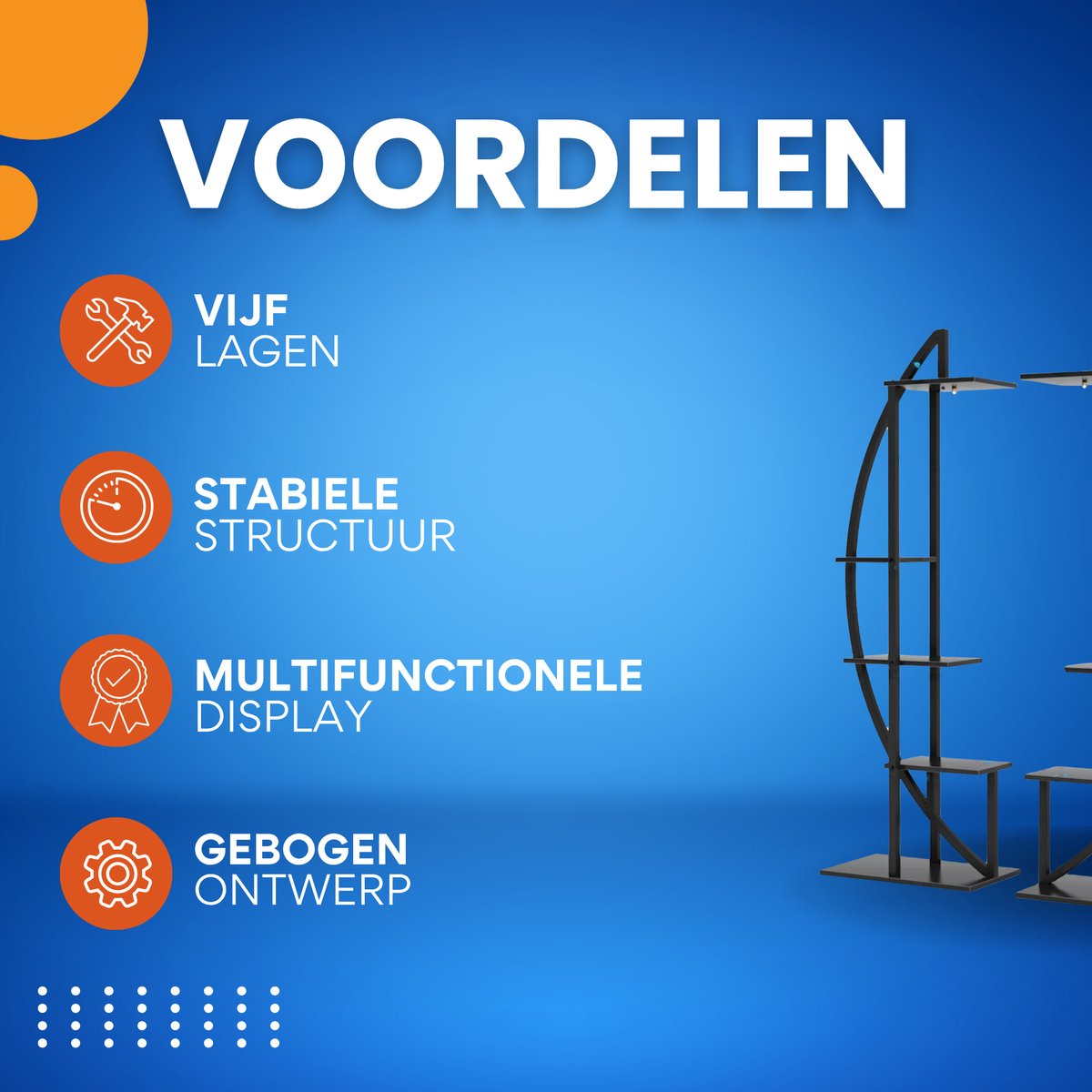 Ovale plantstandaard - Set van 2 - Voor binnentuin, woonkamer en balkon - Plantenrek - Plantentafel - Multifunctionele Gebogen Display Plank - Bloemenrek