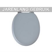 WC-bril - Toiletbril – Voor Toilet & Badkamer – Soft-Close – MDF - Grijs
