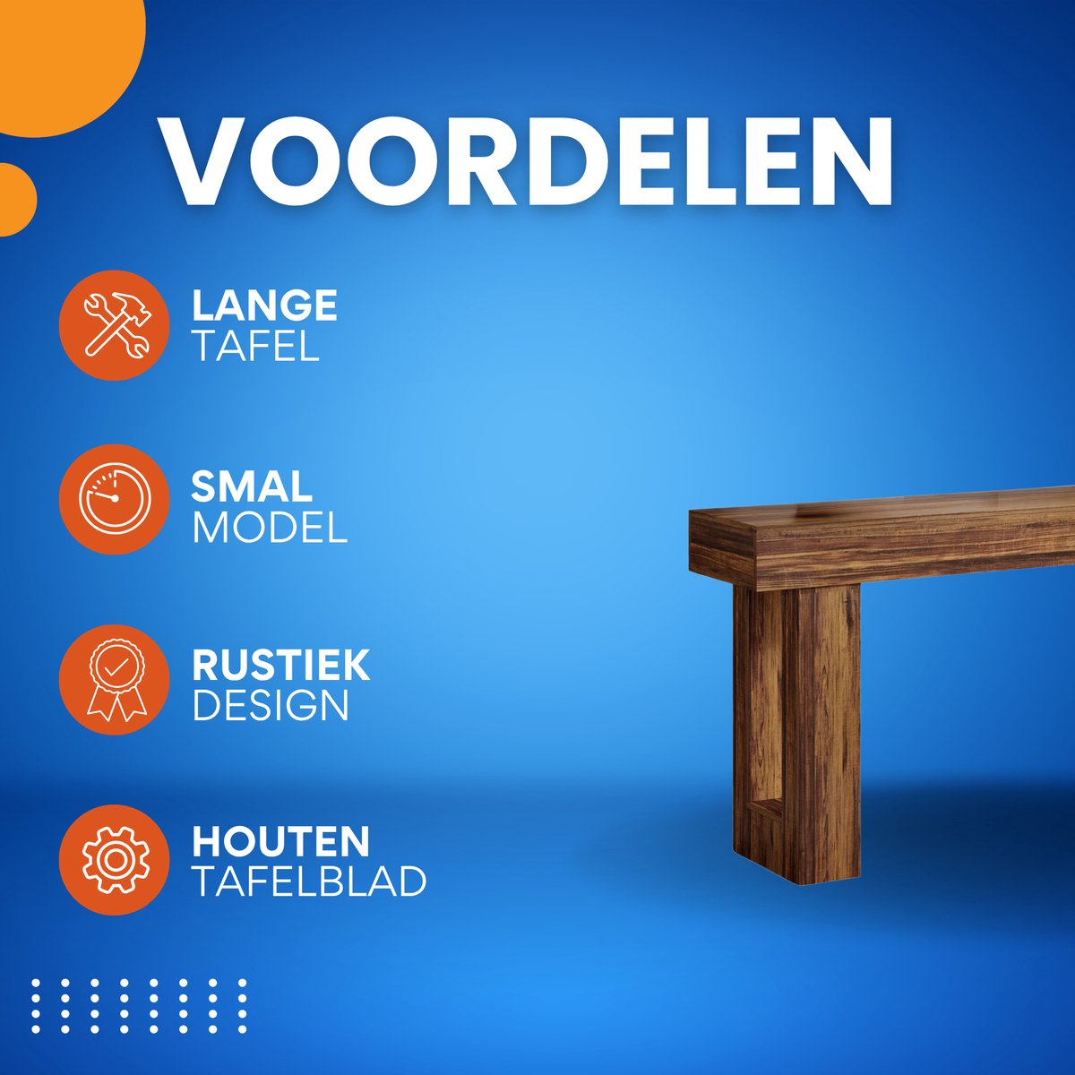 Moderne consoletafel - 35x160x85 cm - Wandtafel - Haltafel - Bruin