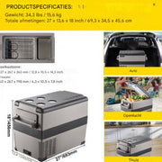 Koelbox 45L - Frigo Vriezer - Koelkast - Elektrische draagbare frigobox - Auto 12/24V - Camping - Tot -20°C