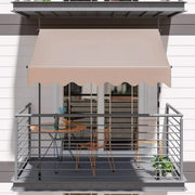 Zonneluifel - 250cm - Ook als balkonluifel - Terras - Knikarmscherm zonnescherm - Uitschuifbaar - PU Coating - In Hoogte Verstelbaar - Beige