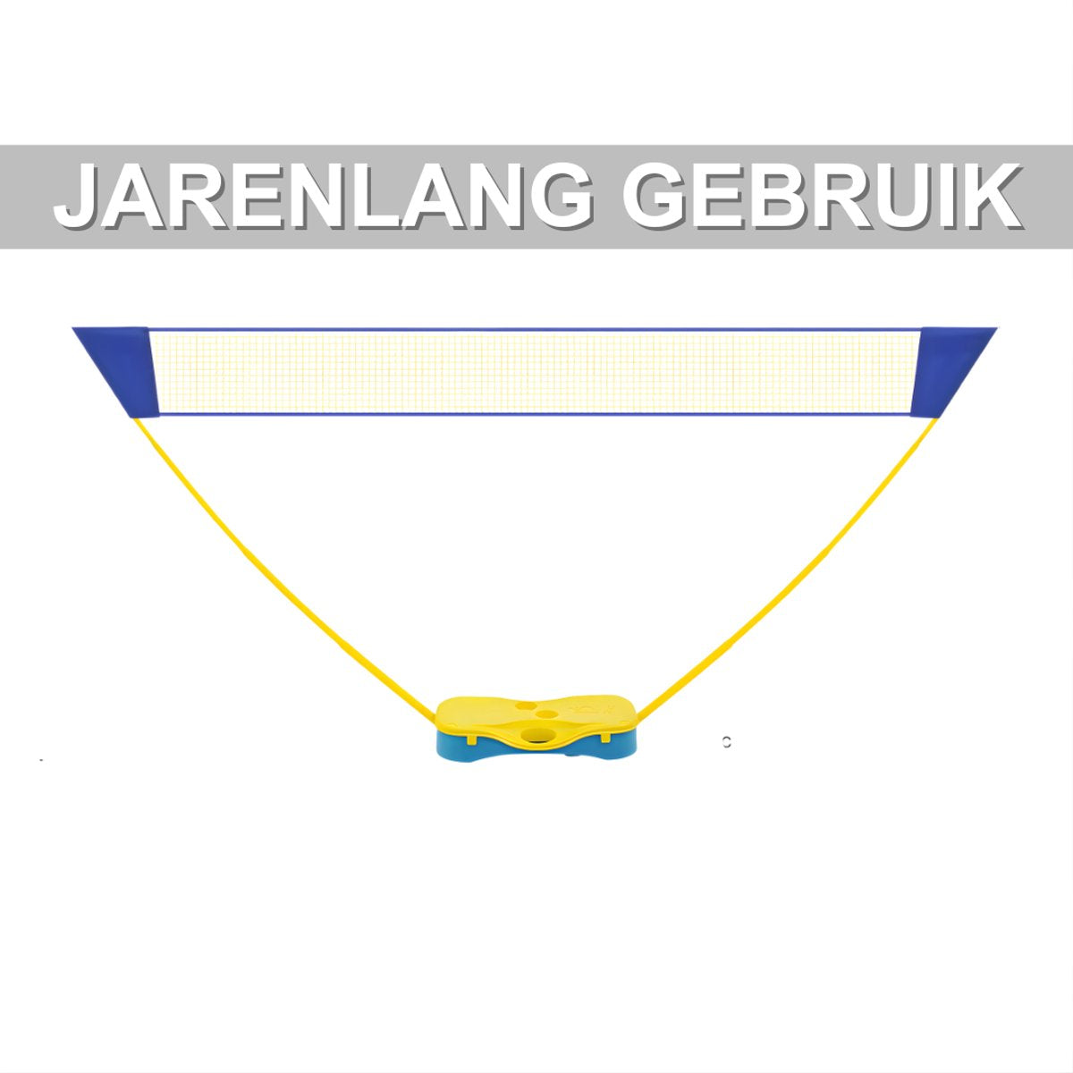Badmintonnet- Badmintonset - Badmintonrackets- Voor sport en recreatie - Compleet met rackets en shuttlecocks - Geel