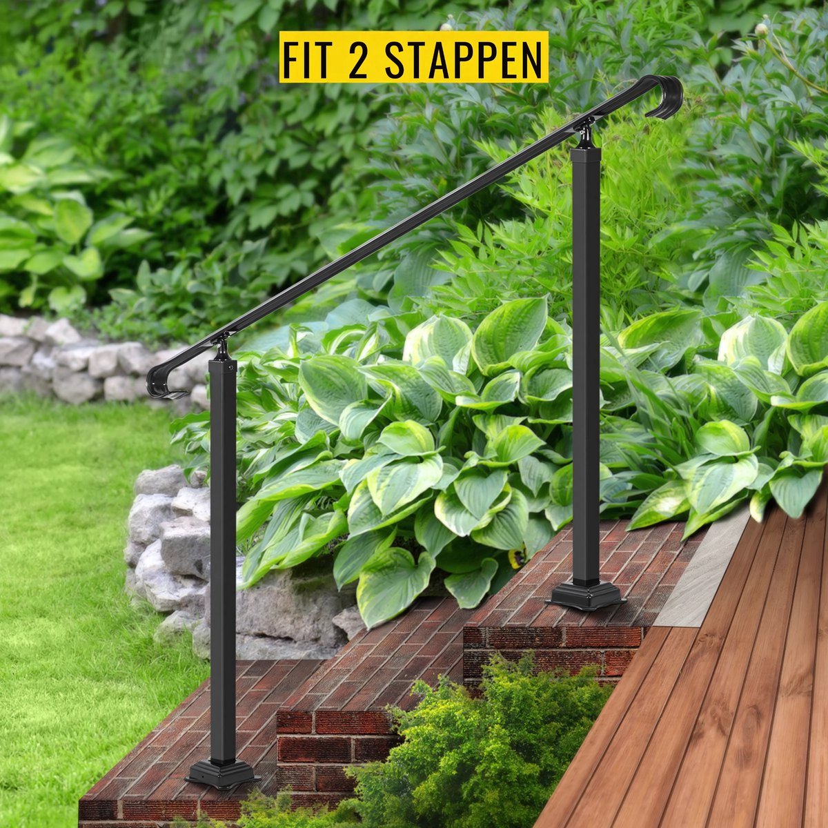 Trapleuning deluxe - Balustrade - Houders - Leuningen voor Trappen - Staal - Met trapleuninghouders - 212CM