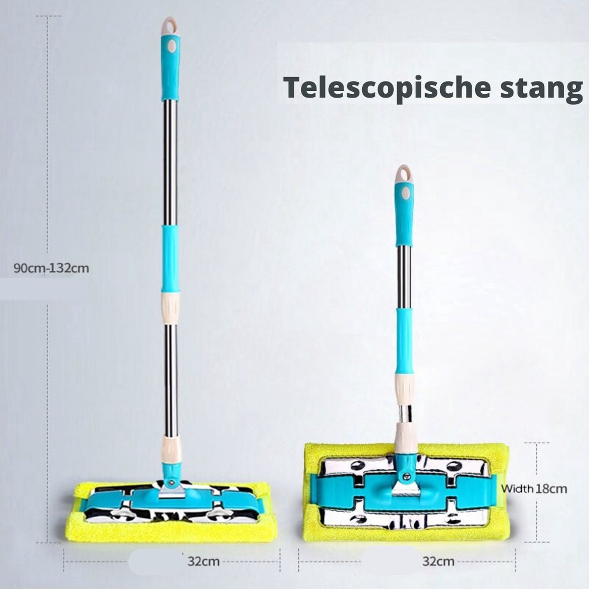 Happyment Dweilsysteem - Dweilsysteem Met Wringer - Dweilset - Dweilstok - Mop Set - Mopsysteem