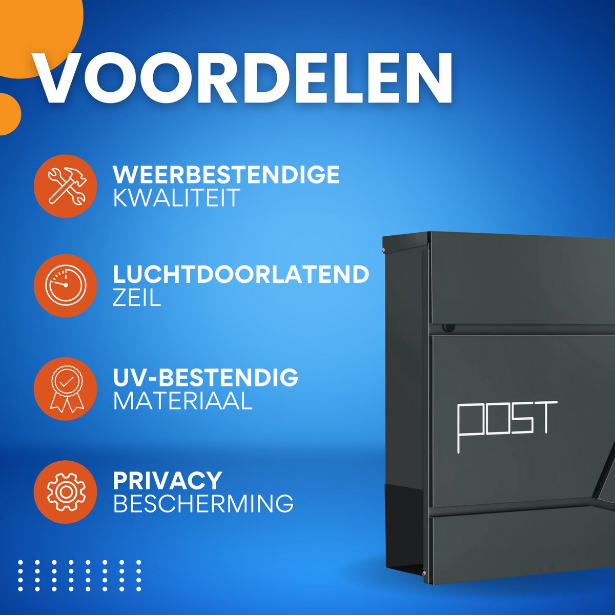 Wandgemonteerde Brievenbus - Met Krantenhouder, Deksel & Slot - Inclusief Sleutel - Weerbestendige Postbus voor Buiten, Tuin & Bedrijf - Grijs