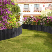 Tuin Gras Gazon Rand - Flexibele Houten Border voor Tuinhek - Tuinafboording voor Outdoor Landschap & Tuindecoratie - 203x20x1.4cm Zwart