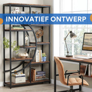 Boekenkast Dulvia - Bruin - Boekenrek - 5 lagen - Woonkamer, slaapkamer en kinderkamer - Hout - 30 cm (D) × 95 cm (B) × 175 cm (H)