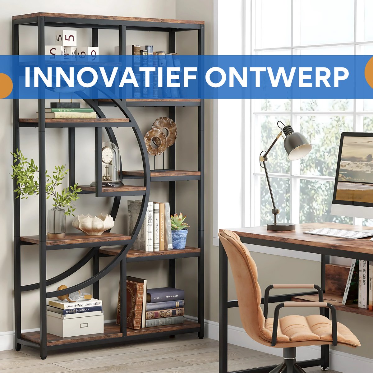 Boekenkast Dulvia - Bruin - Boekenrek - 5 lagen - Woonkamer, slaapkamer en kinderkamer - Hout - 30 cm (D) × 95 cm (B) × 175 cm (H)