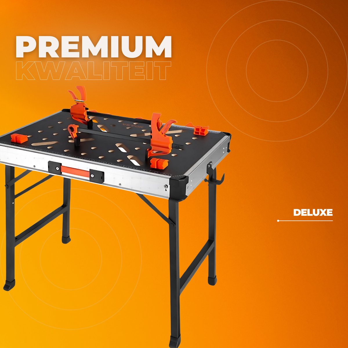 Werktafel en opspantafel - MDF werkbank - Inklapbaar Werkbank - Gereedschap - 454kg - 84,5x60x73,5cm
