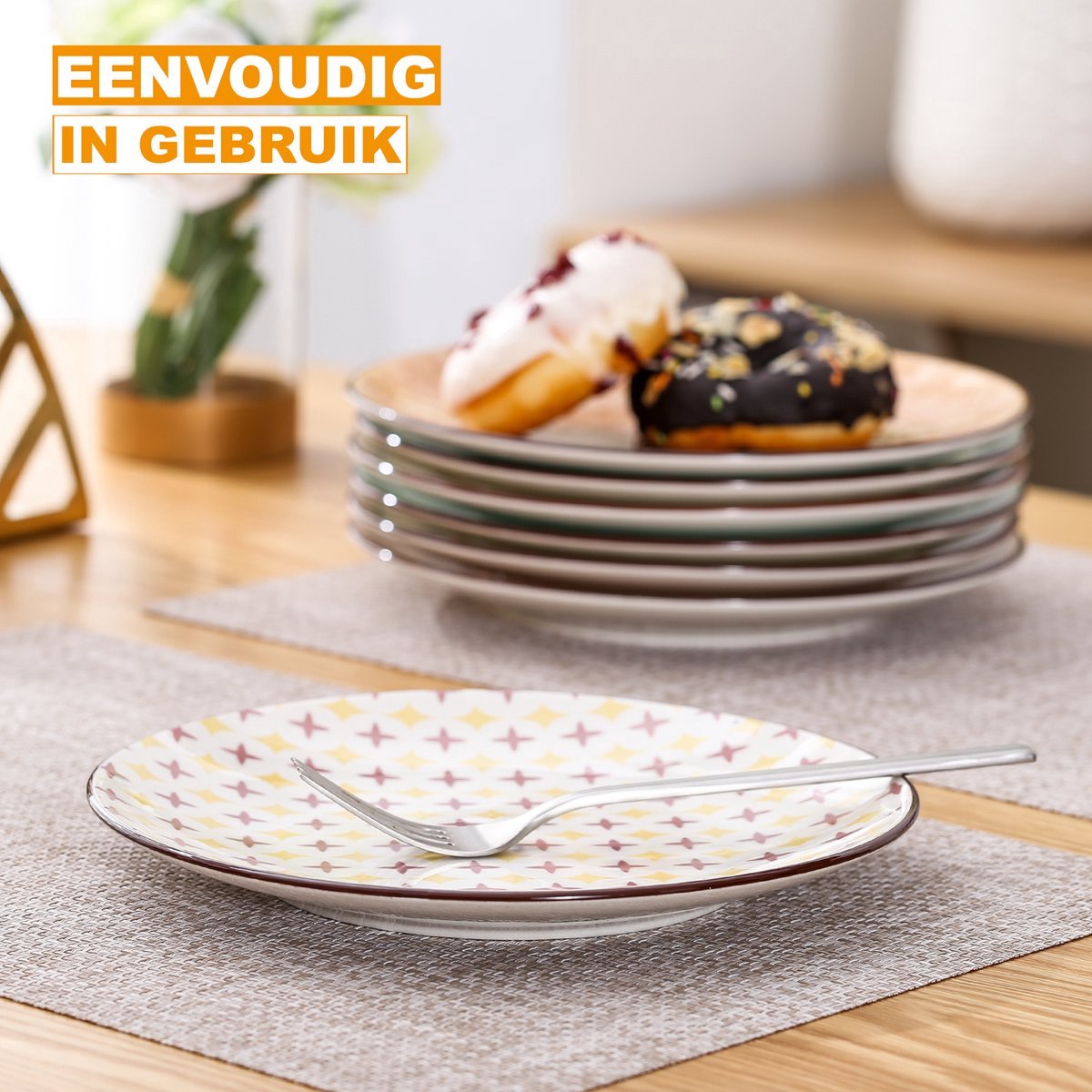 Majesto Serviesset Marlito - 12 delig - 4 persoons - Mix kleur - Dinerborden - Bordenset - Diepe borden - Ontbijtborden - Servies