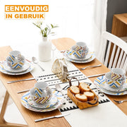 Bellavita Serviesset - 16 delig - Wit - Dinerborden - Bordenset - Diepe borden - Ontbijtborden - Servies - Keukenservies