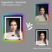 Badkamerspiegel Musica - Met verwarming en LED verlichting - Bluetooth en muziek - Geen condens - Spiegel voor badkamer - 70x90cm