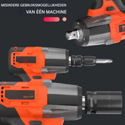 Accu-Slagmoersleutel 1/2 Inch - 550Nm Borstelloos Slagmoerpistool - Sterk & Snel - Inclusief 4 Dopsleutels & Batterij