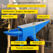 Smeed Aambeeld - 20KG Gesmeed Staal - Rond & Vierkant Gat