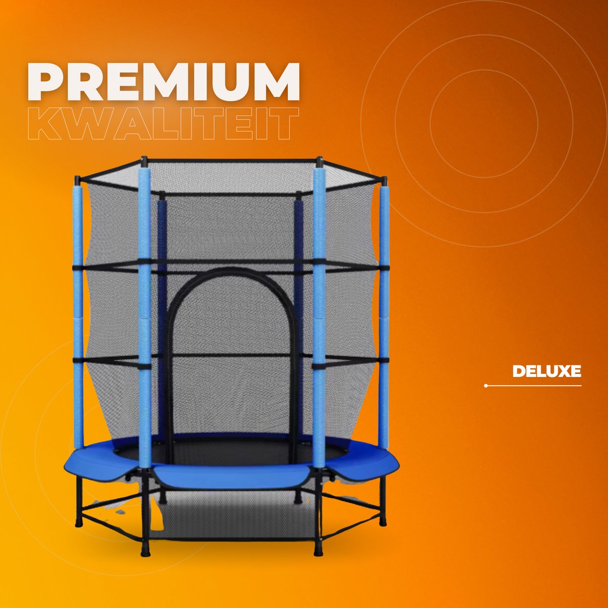 Trampoline met veiligheidsnet - 140 cm - Voor kinderen - Kindertrampoline - Blauw - Buitenspeelgoed - Mini trampoline