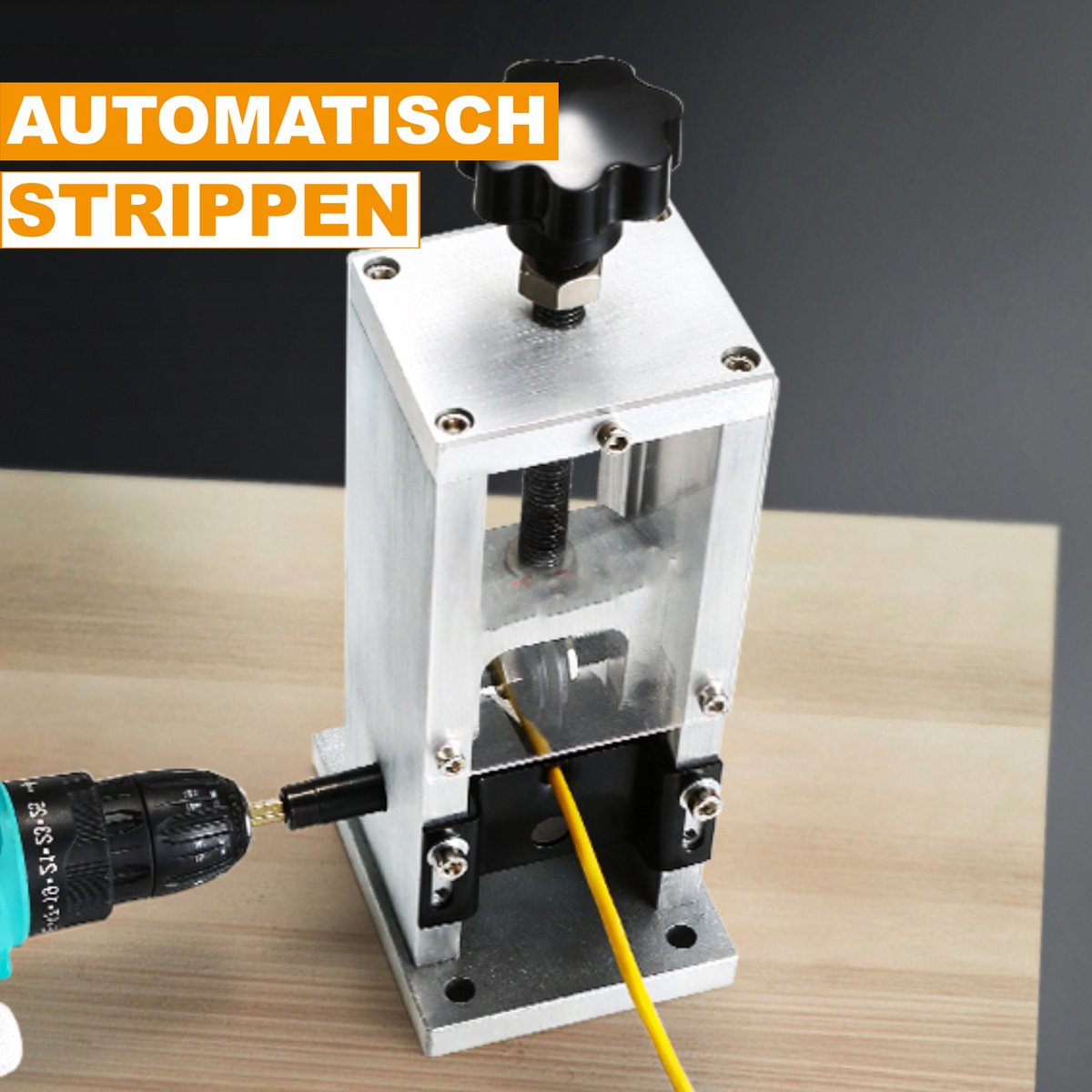 Happyment Kabelstripper Machine Deluxe - Striptang - 11,5-38mm - Kabelpeller - Draadstripper Machine - Stripmachine - Elektrisch en Handmatig - Koper en meer