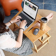 Laptoptafel – Tablethouder - Bedtafel - Voor thuis, slaapkamer of kantoor – Bamboe / Natuurlijk