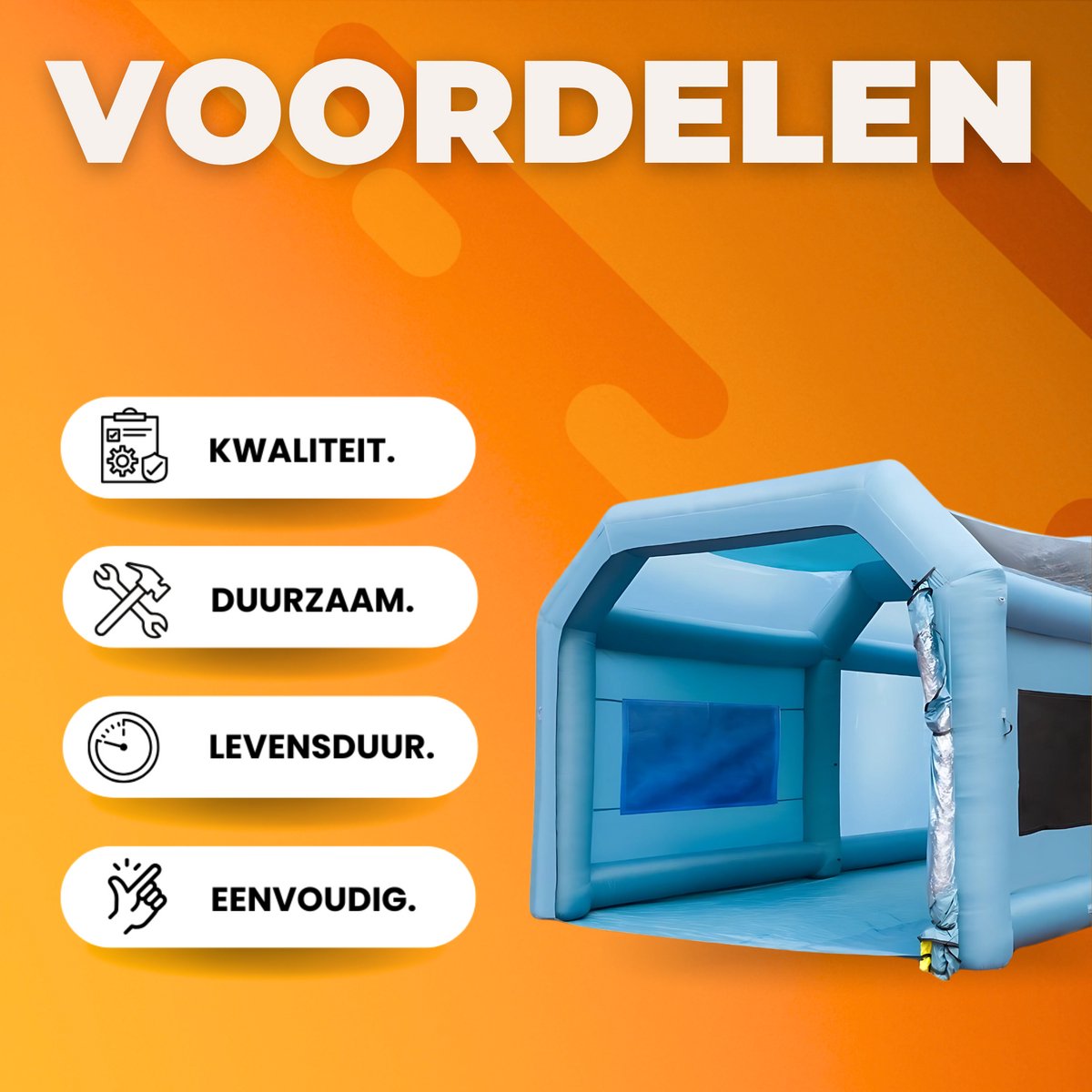 Spuitcabine Lutea - Opblaasbaar incl. lucht filtersysteem - Verfspuit tent - 580x230cm - Airbrush - Spray booth - Opvouwbaar