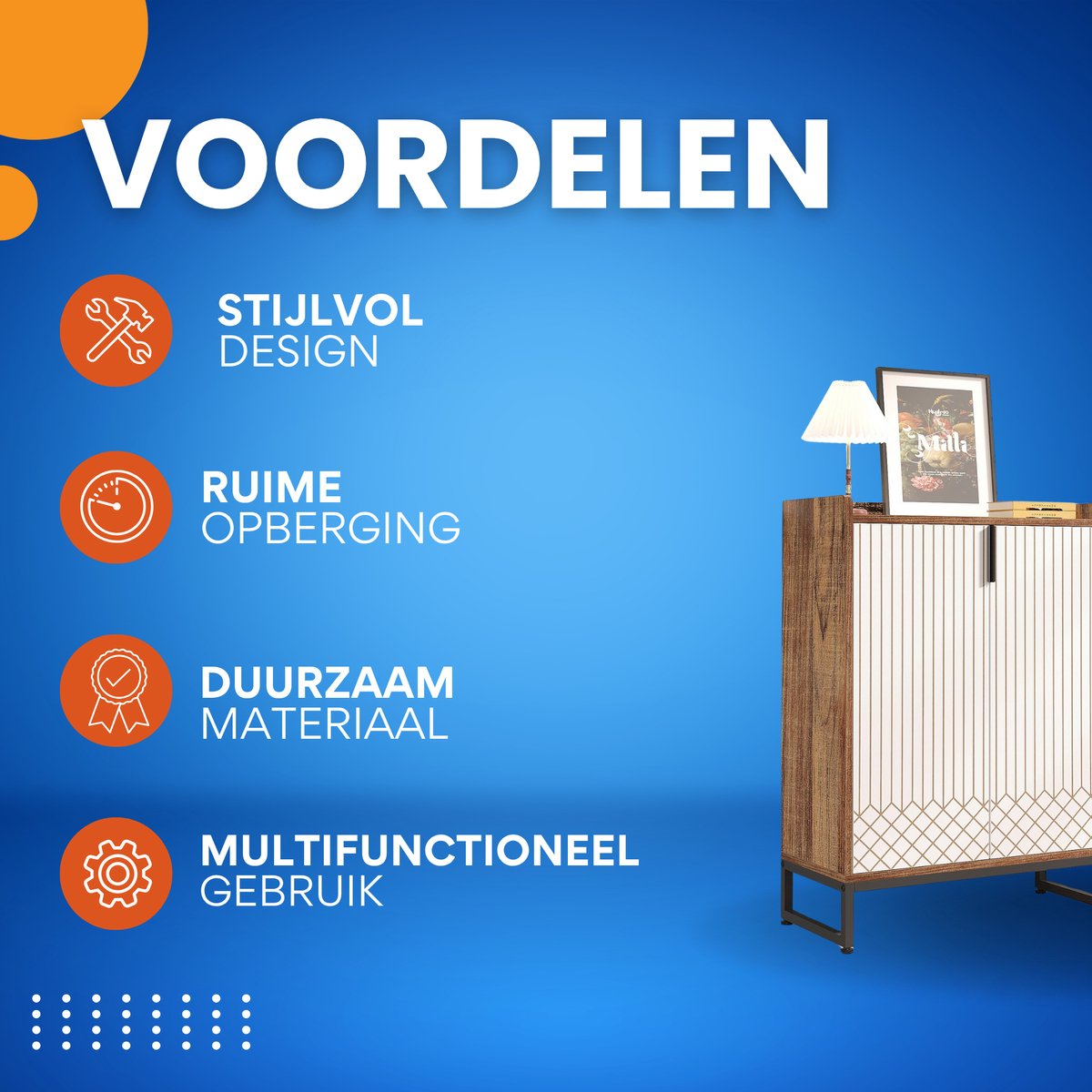Schoenenkast met deuren - 5 lades - Bruin - Voor 20 paar - Schoenenrek - Woonkamer en slaapkamer