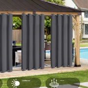Privacygordijnen - Buitengordijn - Schaduwdoek - Voor Tuin, Veranda of Balkon - UV-bestendig & Zonwerend - Waterdicht Outdoor Design met Doorvoertules - Kleur: Beige-W96xL55in-244x140cm