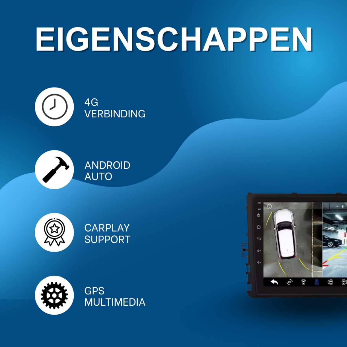 Auto Radio - Voor VW Volkswagen MQB Polo Plus, T-Cross, T-Kruis, T-Roc - CarPlay, 4G, Multimedia GPS Navigatie