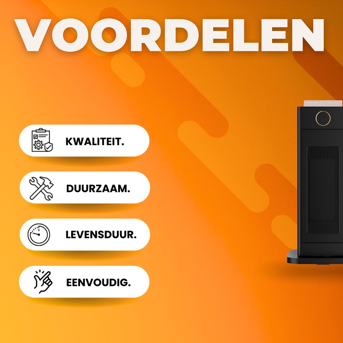 Draagbare elektrische heater - 2000W - Met afstandsbediening - verwarmings ventilator - Voor thuisgebruik en kantoor - Met timer